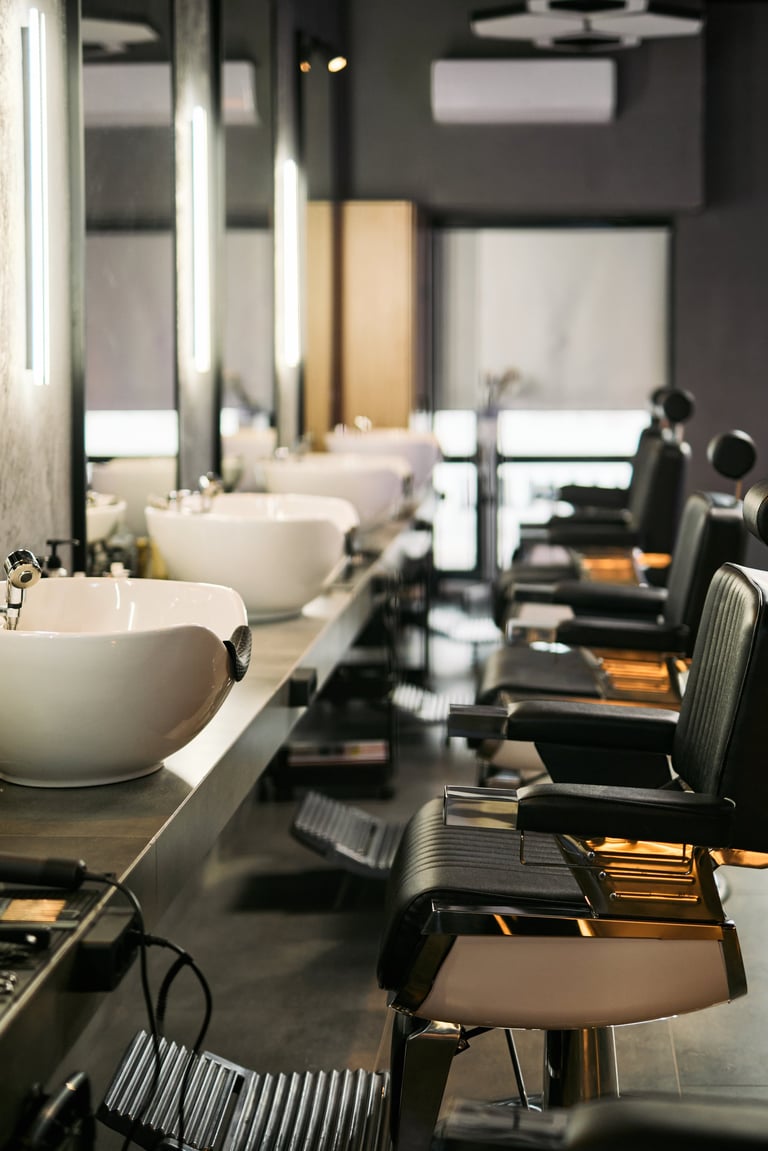 Empty barbershop interior